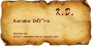 Karaba Dóra névjegykártya